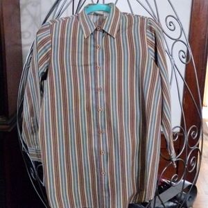 Roman's Vintage Men's Vertical Striped Button Down Shirt Size S